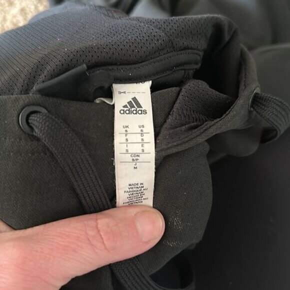 Medium All Black Classic Logo Adidas Hoody - Picture 3 of 3